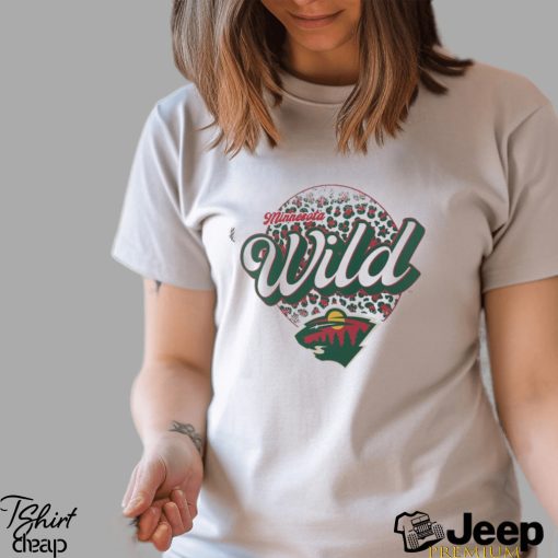 Minnesota Wild Leopard Print Long Sleeve T Shirt