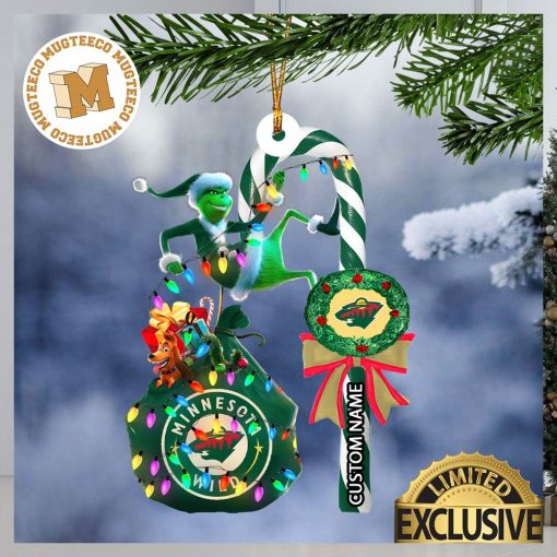 Minnesota Wild NHL Grinch Candy Cane Personalized Xmas Gifts Christmas Tree Decorations Ornament_59394738 1