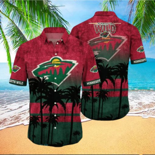 Minnesota Wild Nhl Logo Coconut Tropical Hawaiian Shirt Beach Gift For Fans