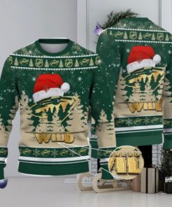 Minnesota Wild Santa Hat Pattern Ugly Christmas Sweater For Men And Women