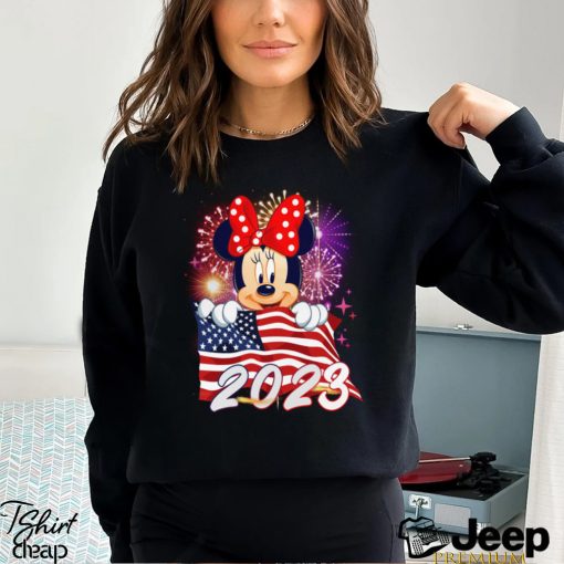 Minnie Mouse American Flag 2023 4th Of July Independence Day Tshirt