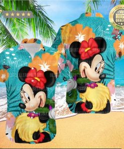 Minnie Mouse Green Orange Red Yellow Pattern Disney Hawaiian Shirt