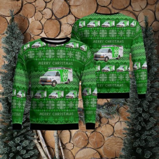 Minot, North Dakota, Trinity Health Community Ambulance Aop Christmas Ugly Sweater 3D