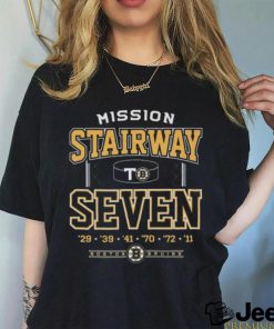 Mission Stairway seven 29 39 41 70 72 11 Boston Bruins shirt