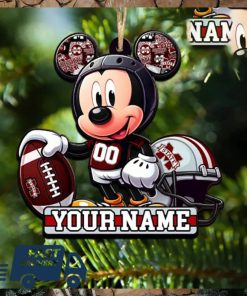 Mississippi State Bulldogs NCAA Mickey Mouse Christmas Tree Decorations Custom Name Xmas Ornament