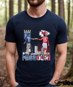 Missouri Kansas city Chiefs patrick mahomes and royals greinke skyline 2023 shirt