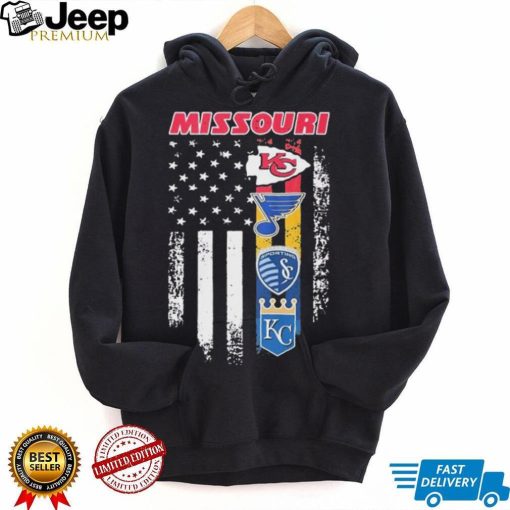 Missouri Sport Team Logo American Flag Shirt