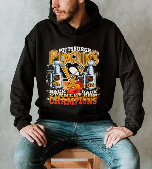 Mitchell and Ness Pittsburgh Penguins back 2 back Stanley Cup Champions 1991 1992 retro shirt