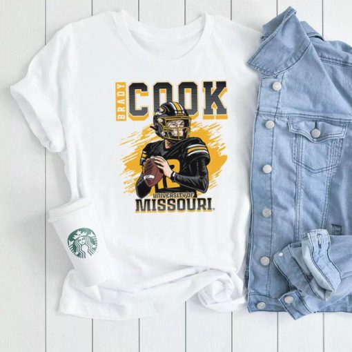 Mizzou Tigers NIL Football Brady Cook White T Shirt