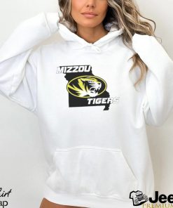 Mizzou Tigers Oval Tiger Head State Outline Gold Sec shirt