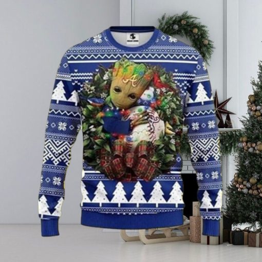 Mlb Atlanta Braves Groot Hug Ugly Christmas Sweater