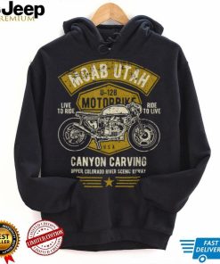 Moab Utah U 128 Retro Motorcycle Canyon Carving Design T Shirt