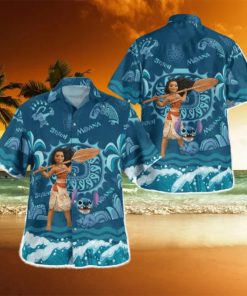 Moana And Stitch Tropical Hawaiian Shirt