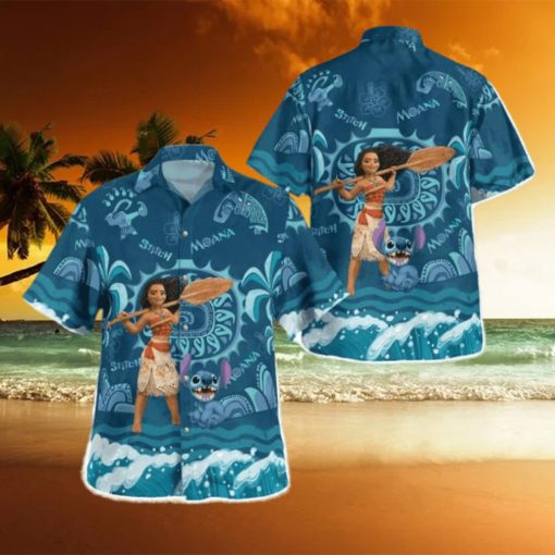 Moana And Stitch Tropical Hawaiian Shirt