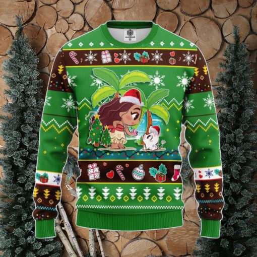 Moana Green Amazing Gift Ugly Christmas 3D Sweater Christmas Gift For Men And Women