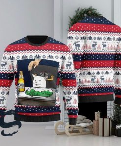 Modelo Beer Cat Meme Christmas Ugly Sweater