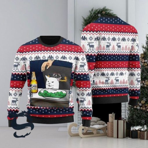 Modelo Beer Cat Meme Christmas Ugly Sweater