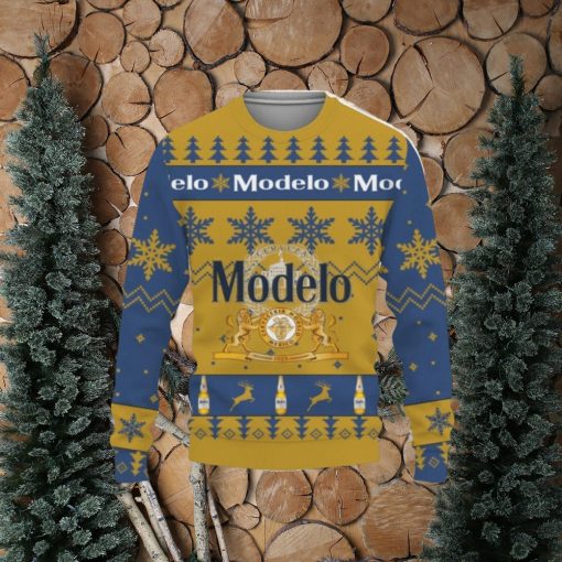 Modelo Beers Big Snowflake Pattern Ugly Christmas 3D Sweater For Men And Women