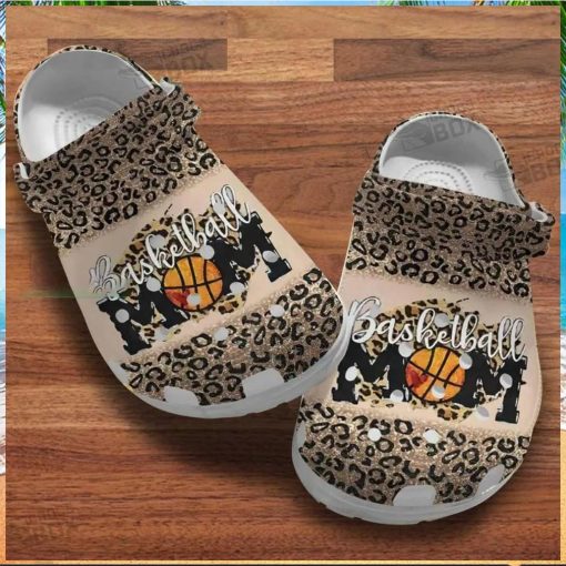 Mom Basketball Leopard Pattern Crocs Gift For Mother