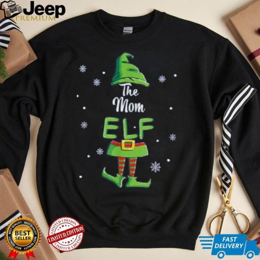 Mom Elf Family Matching Christmas Pajamas Pjs Xmas Women Shirt