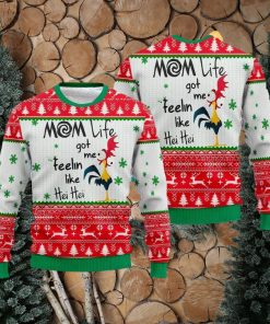 Mom Life Got Me Like Hei Hei 3D Ugly Christmas Sweater