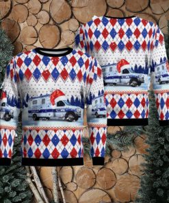 Monroe, Michigan, Monroe Community Ambulance Christmas Ugly Sweater 3D