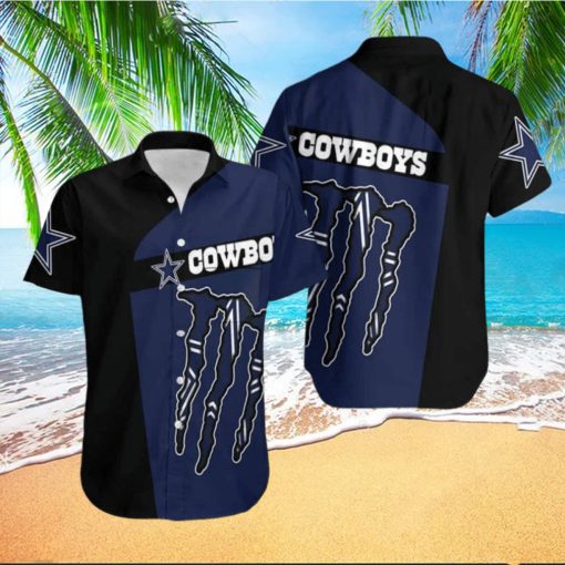 Monster Energy Dallas Cowboys Hawaiian Shirt Practical Beach Gift