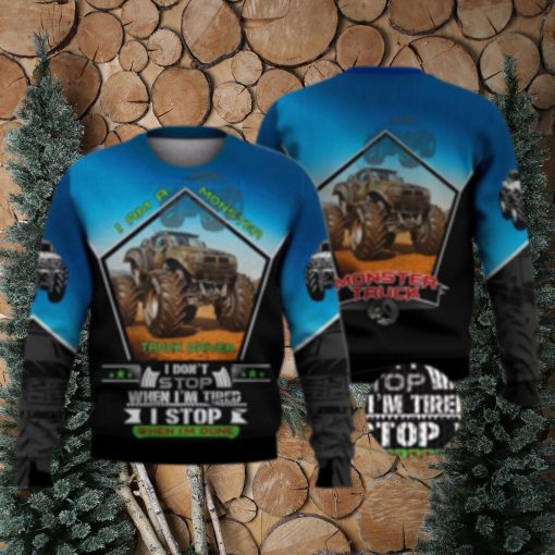 Monster Truck Driver 3D All Over Printed Shirts 3D Ugly Sweater Christmas Gift Sweater