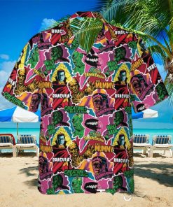 Monsters Pop Collage Universal Monsters Hawaiian Shirt