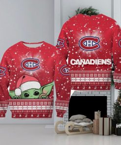 Montreal Canadiens Christmas Baby Yoda Sweater Best For Fans Gift Christmas