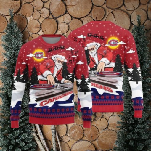Montreal Canadiens Christmas Funny DJ Santa New Style Knitted Sweater