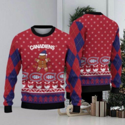 Montreal Canadiens Christmas Gingerbread Man Ugly Christmas Sweater Cute Christmas Gift