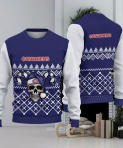 Montreal Canadiens Christmas Skull 3D Gingerbread Ugly Sweater Gifr For Fans