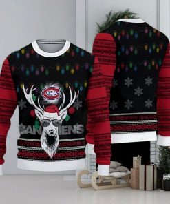 Montreal Canadiens Fans Reindeer Cookies Ugly Christmas Sweater