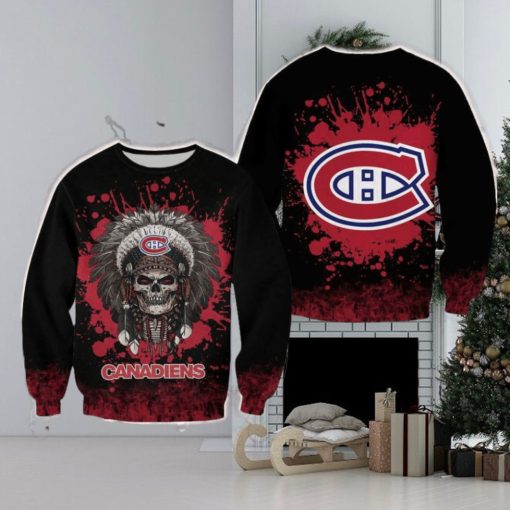 Montreal Canadiens Skull Yarn Halloween Ugly Sweater For Men And Women Gift Christmas