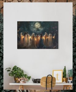 Moon Calling Magic Witchy Ritual Mythical Wall Art Print Mystic Invocation Witch Halloween Poster Gift Gallery Wrapped Canvas Prints