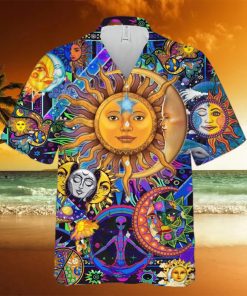 Moon Embracing The Sun Hippie Unisex 3D Full Printed Hawaiian Shirt Summer Gift For Men And Women