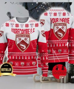 Morecambe FC Ugly Christmas Sweater Logo Custom Name Gift Fans