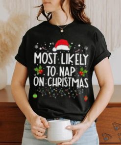 Most Likely To Nap On Christmas Family Christmas Pajamas Shirt