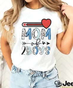 Mothers Day Mom Of 2 Boys Leopard Shirt