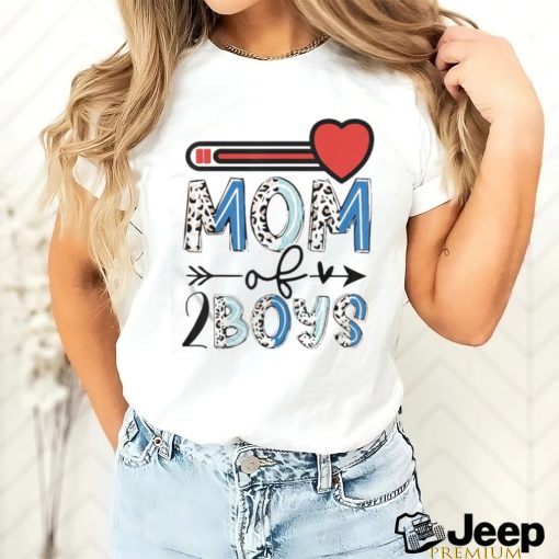 Mothers Day Mom Of 2 Boys Leopard Shirt