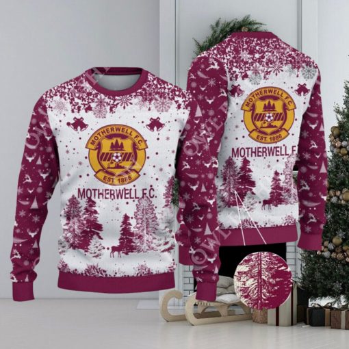 Motherwell F.C. SPFL Scottish Snow Fall Pine Ugly sweater