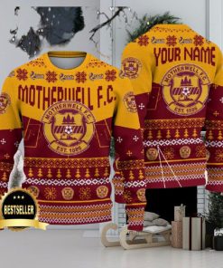 Motherwell FC Ugly Christmas Sweater Logo Custom Name Gift Fans