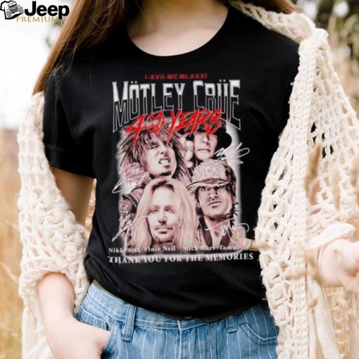 Mötley Crüe 40 years thank you for the memories signatures shirt