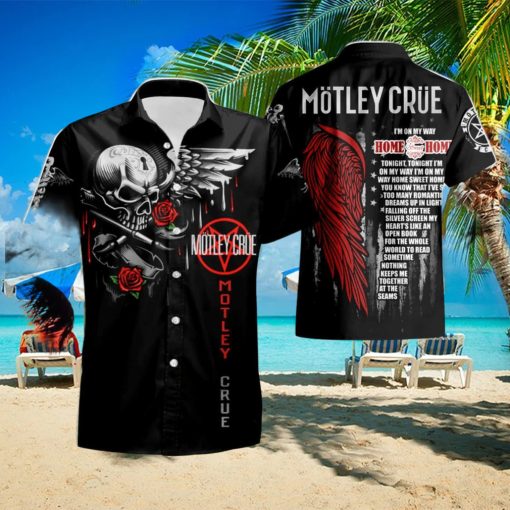 Motley Crue Skull Hawaiian Shirt   Short