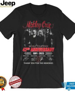 Motley Crue World Tour 2023 42nd Anniversary 1981 – 2023 Thank You For The Memories T Shirt