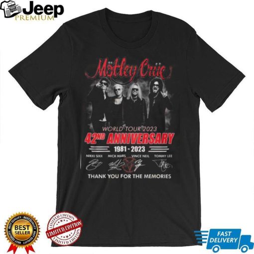 Motley Crue World Tour 2023 42nd Anniversary 1981 – 2023 Thank You For The Memories T Shirt