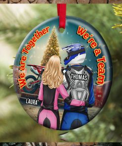 Motocross Couple We’re Together We’re A Team, Personalized Ornament, Gifts For Couple