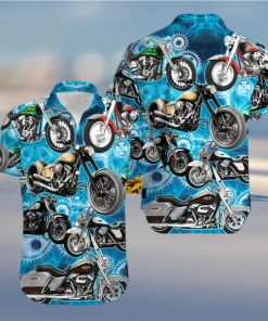 Motorcycles Blue Unisex Hawaiian Shirts Store T shirt