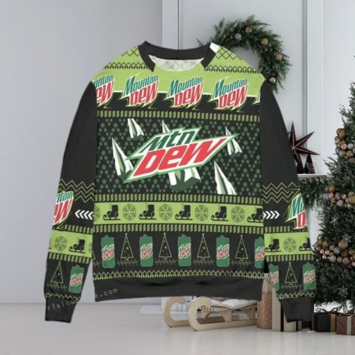 Mountain Dew Pine Tree Snowflake Christmas Ugly Sweater Party